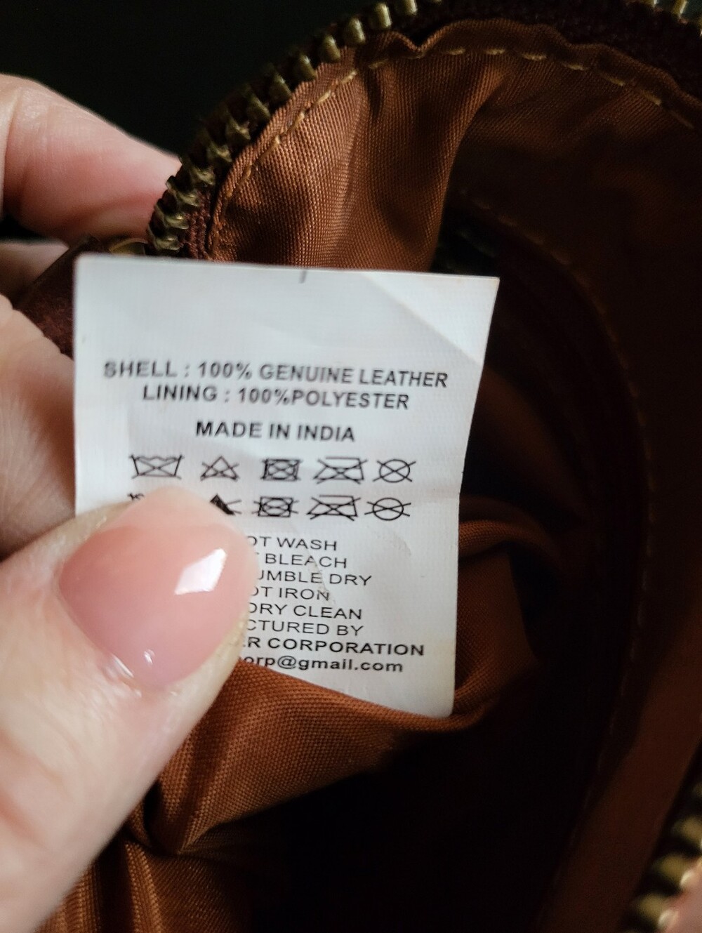 Fossil Brown Leather Crossbody Bag - Adjustable Strap - Picture 5 of 10